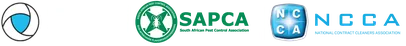 Logos of FASA, SAPCA and NCCA professional cleaning accreditations