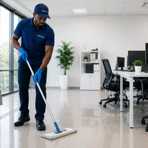Empty property being cleaned before new occupants move in