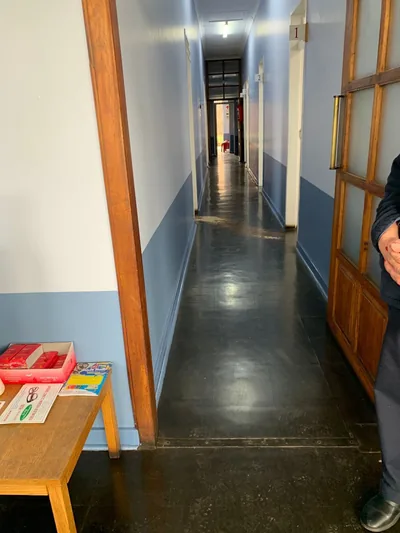 Office corridor fully restored after flood damage clean-up